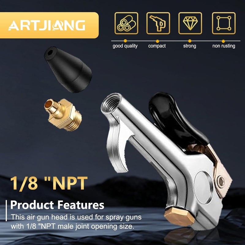 ARTJIANG 12pcs Black Rubber Air Tool Tip Air Nozzle for Blow Tool Automotive Car Vehicle Accessory Air Tool Parts & Accessories Air Blow Guns Tool - Image 3